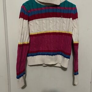 Ralph Lauren Multicolor Striped Turtle Neck Sweater